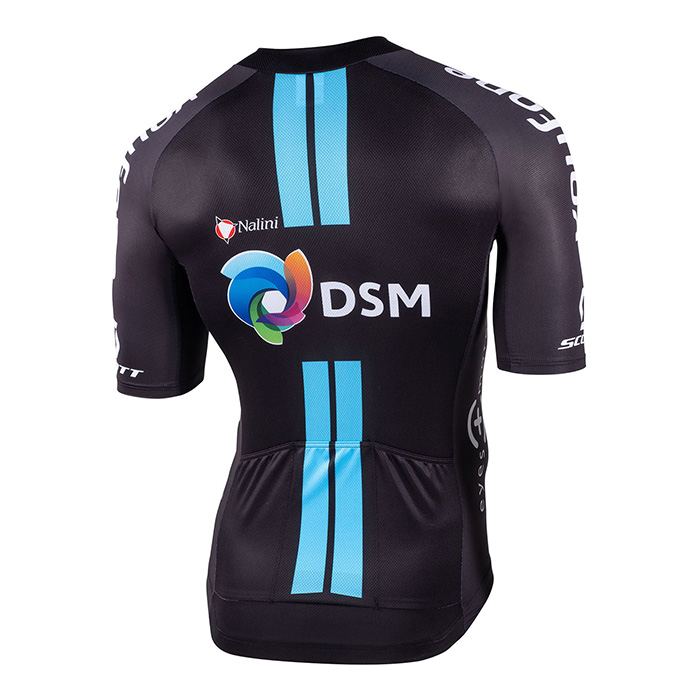 2022 Fahrradbekleidung DSM Shwarz Trikot Kurzarm und Tragerhose